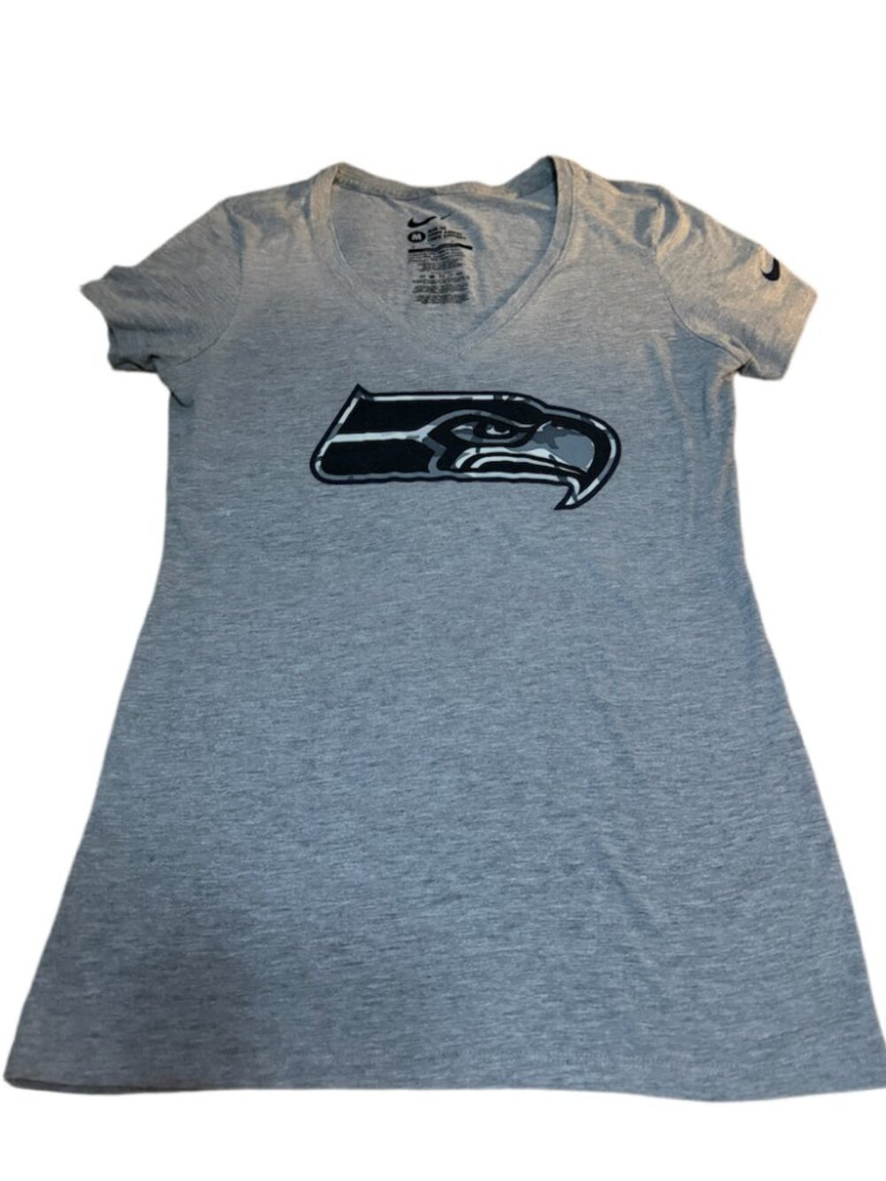 Nike Seahawks Women's Gray V-Neck T-Shirt Size M